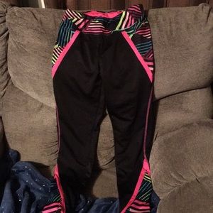 Black blue pink leggings